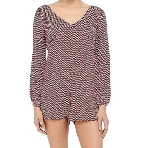 NWT billabong chevron red striped romper
